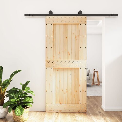vidaXL Drsna vrata s kompletom vodil 90x210 cm trdna borovina Cene