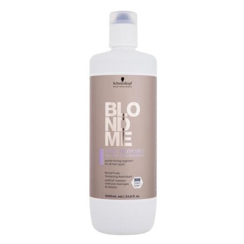 Schwarzkopf Professional Blond Me Cool Blondes Neutralizing Shampoo 1000 ml &amp;scaron;ampon plava kosa za ženske Slike