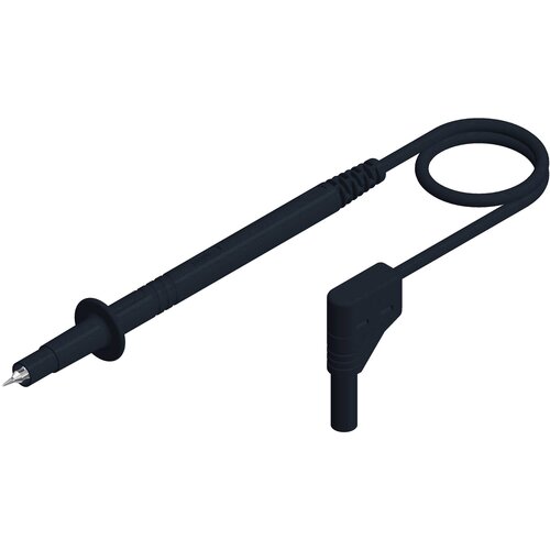 SKS Hirschmann 4 mm safety test lead\, test probe/angled plug\, 100 cm, (20423384) Cene