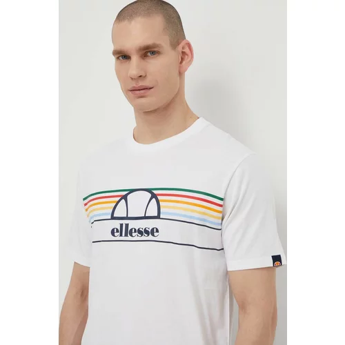 Ellesse Pamučna majica Lentamente T-Shirt za muškarce, boja: bijela, s tiskom, SHV11918