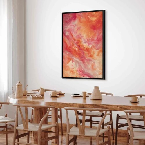  Slika - Fiery Colors - Dynamic Shapes in Colors of Fire and Pink 60x90 Cene