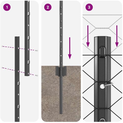  Set ograde Set od 2 Siva Čelik s pra&amp;scaron;kastim premazom 25 x 1 5 m Slike
