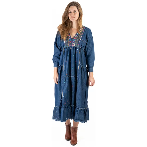 Isla Bonita By Sigris Dolge obleke Dolga Midi Obleka Modra