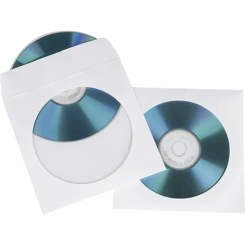 Hama 1x100 CD/DVD Paper Sleeves white SK 51174
