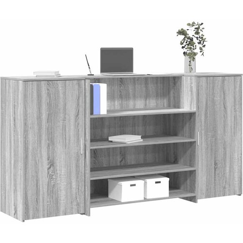 vidaXL Sprejemna miza siva sonoma 200x50x103,5 cm inženirski les Cene