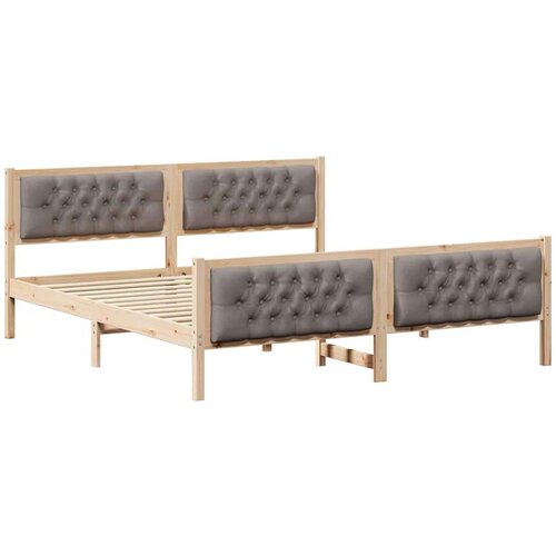  Okvir za krevet Sivo-smeđa 160 x 200 cm tkanina Slike