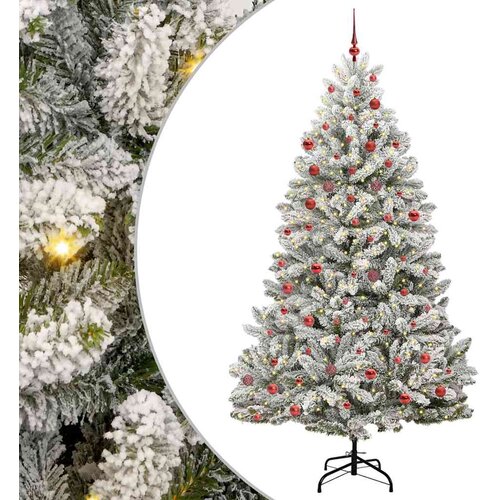  Umjetno božićno drvce Zelena i bijela 210 cm PVC i metal Cijene