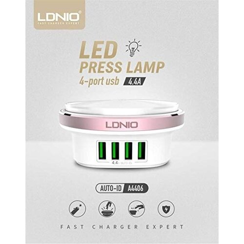 Ldnio A4406 stenski polnilec s 4 USB vhodi bele barve Slike
