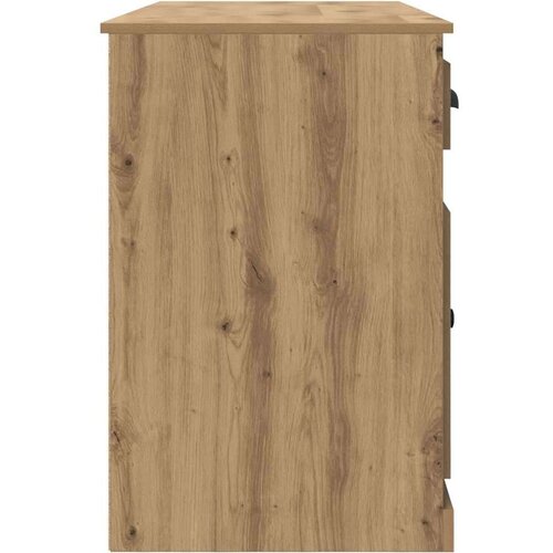 VidaXL Stol s ormarom s ladicama Umjetnički hrast 154,5 x 50 x 75 cm Slike