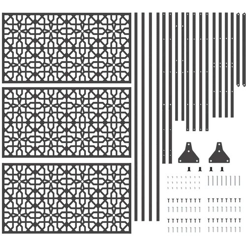  Zaslon za privatnost 100 x 50 x 180 cm Čelik Crna Slike
