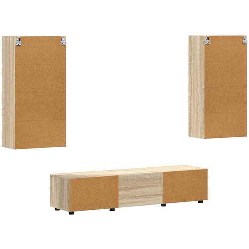  Set TV komoda Zidne FLORIN 3 pcs Sonoma hrast Konstruirano drvo Slike