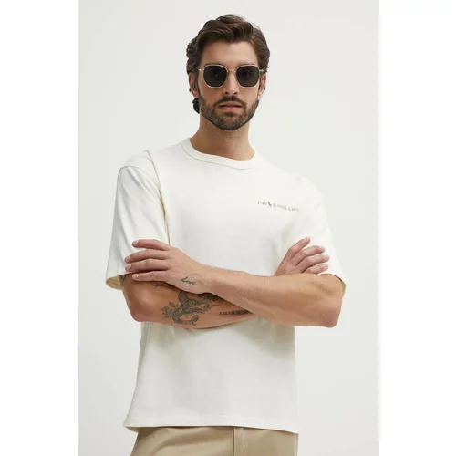 Polo Ralph Lauren Bombažna kratka majica moška, bež barva, 710950133001