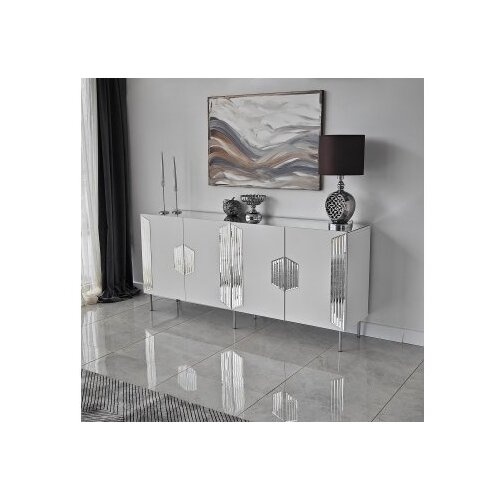 Hanah home dubai - white, silver whitesilver console Cene