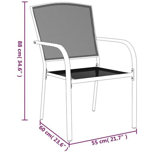  5-dijelni vrtni blagovaonski set antracit čelični Cijene