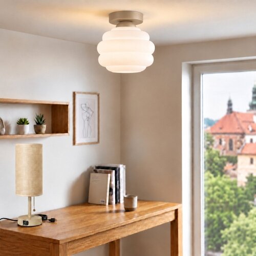Brilagi LED stropno svetlo RETRO GLASS 1xE27/60W/230V &amp;Oslash; 20 cm bež/bela Slike