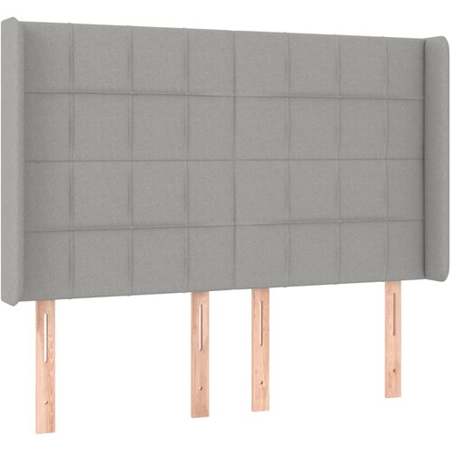  box spring s madracem LED svjetlosivi 140x190 cm tkanina Slike