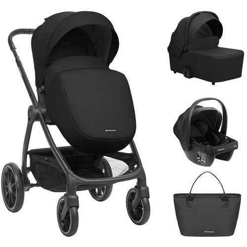 Kikka Boo kolica modena 3in1 set sa i-size auto sedi&amp;scaron;tem i tvrdom korpom black Slike