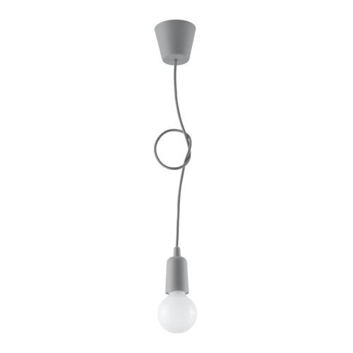 Sollux Lighting Sollux SL.0575 - Luster na sajli DIEGO 1xE27/60W/230V siv Slike