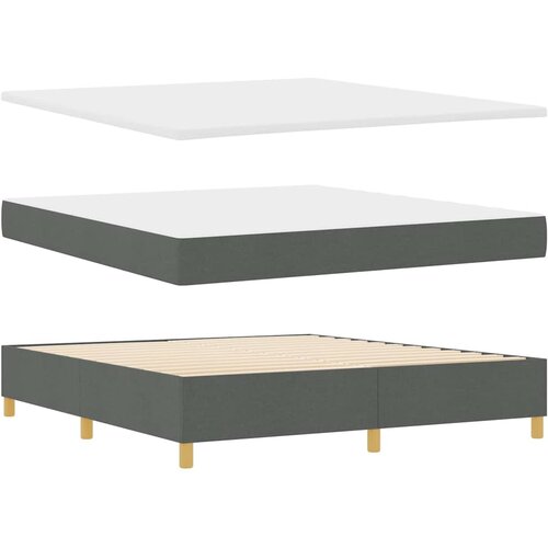  Krevet s opruga kutije Tamno siva 200 x 180 cm tkanina Slike