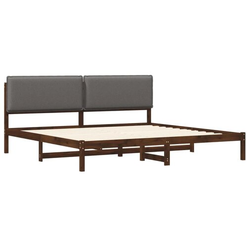  Krevetni okvir s tapiciranim uzglavljem - Tamnosmeđa i svjetlosiva 180 x 200 cm Slike