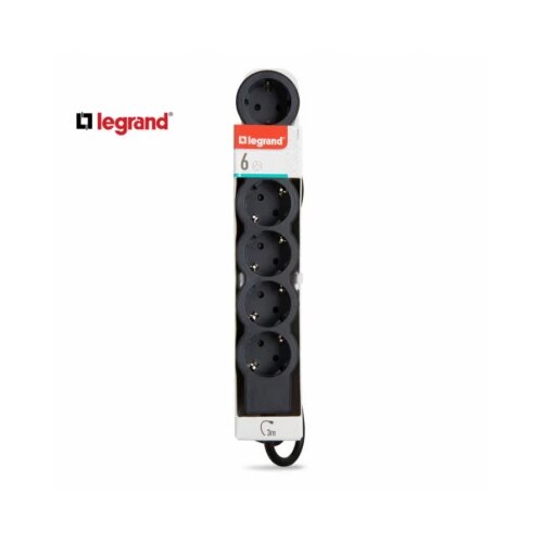Legrand 694566 produžni blok 6X2P+E 3M (crna/t.siva) Slike