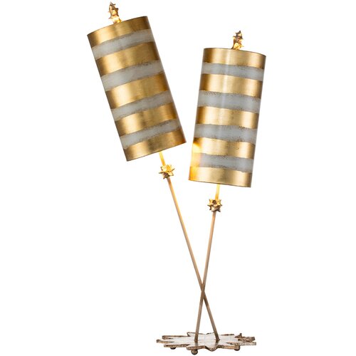 Elstead Lighting Elstead Nettle Luxe Namizna svetilka z 2 lučema, zlati listi, taupe, E27, (22099469) Cene