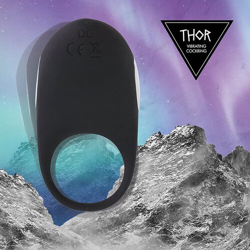 Feelztoys Vibracijski obroček za penis - Thor, črn Cene