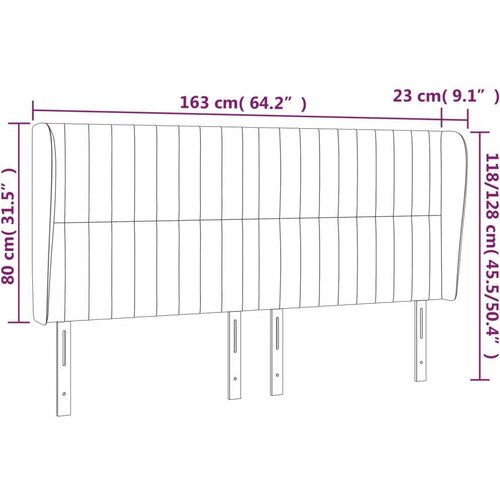 Uzglavlje s u&amp;scaron;ima plavi 163x23x118/128 cm od tkanine Slike