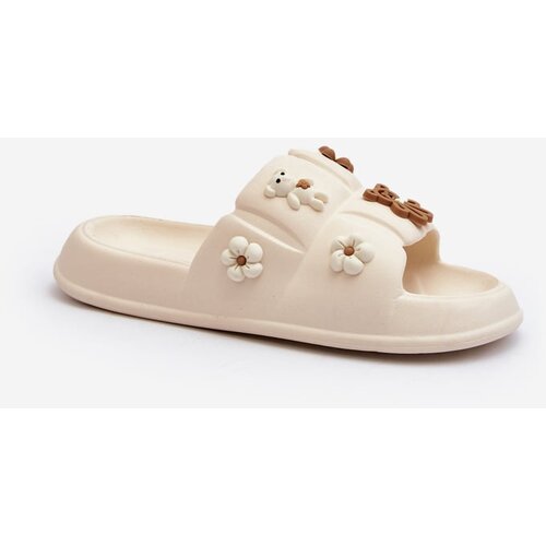 Kesi Women's foam slippers with embellishments Beige Cambrina Cene