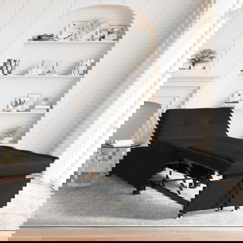  Kauč na razvlačenje 3-u-1 crna tkanina Slike