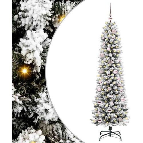 VidaXL Umestno božično drevo med 150 LED Zelena in bela 150 cm Slike