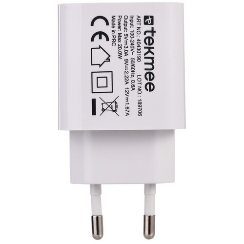 TEKMEE punjač zidni 20W/ type c - slim brzo punjenje Slike