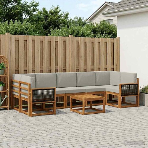  Set vanjskih sofa 6 kom. Prirodna i svjetlosiva Cijene