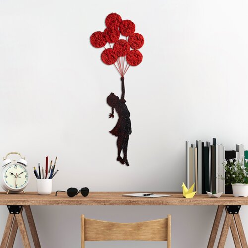 Opviq zidna dekoracija Banksy-11-1, 100x34 cm, 1.5 mm, Crno-crvena Cene