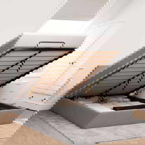 vidaXL Otomanski okvir kreveta s madraca smeđesivi 120x200cm tkanine Cene