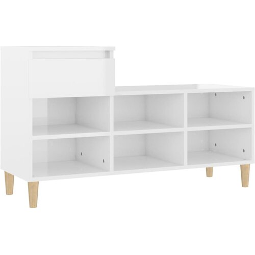 Maison Chic Omarice za obutev - Kopa za čevlje visok sijaj bela 102x36x60 cm inženirski les, (21777558) Slike