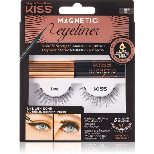Kiss Magnetic Eyeliner &amp;amp; Eyelash Kit magnetne trepalnice 01 Lure 1 pair Slike