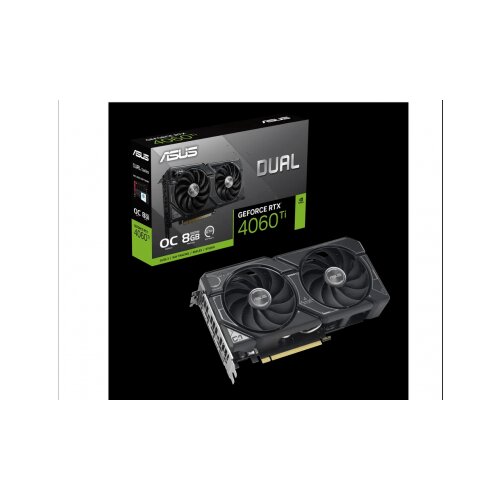 Asus VGA DUAL-RTX4060TI-O8GNVIDIA GeForce RTX4060 Ti8GB GDDR6 128bit;HDMI,3xDP Slike