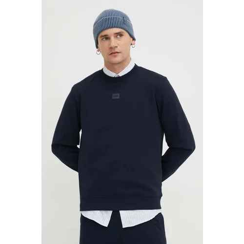 Hugo Bombažen pulover moška, mornarsko modra barva