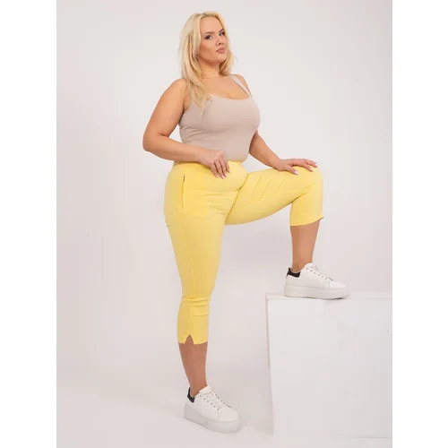 Fashion Hunters Light yellow fitted trousers size 3/4 plus