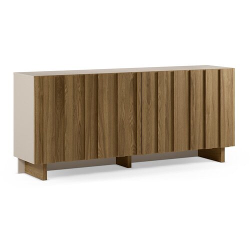 Marckeric Kremno bela/v naravni barvi komoda iz masivnega bora 180x78x43 cm Marlo &ndash; Cene