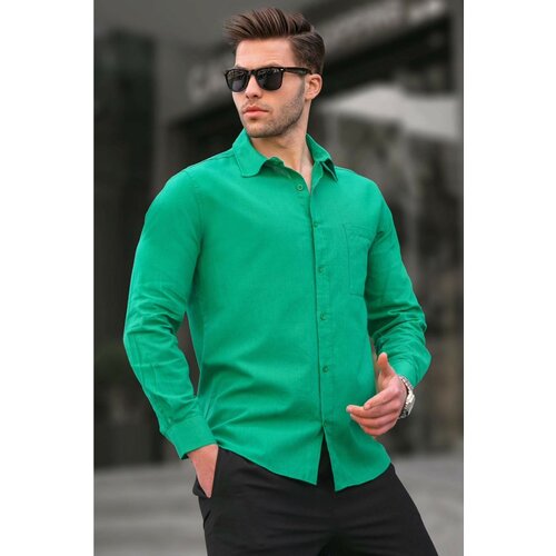 Madmext shirt - green - regular fit Slike