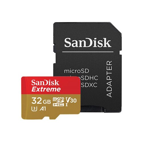 Sandisk memorijska kartica extreme microsdhc 32GB for action cams and drones + sd adapter - 100MB/s A1 C10 V30 uhs-i U3 Cene