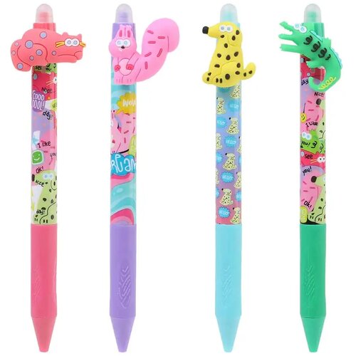 NEBULO Nebulo: Radirljiv gel peresnik s pritiskom Neon sme&scaron;ne živali različne vrste 1 kos Cene