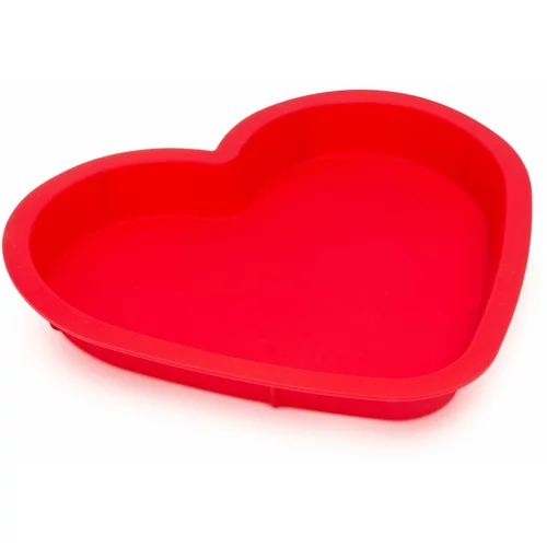 Family Silikonski pekač v obliki srca 285 x 260 x 34 mm rdeč