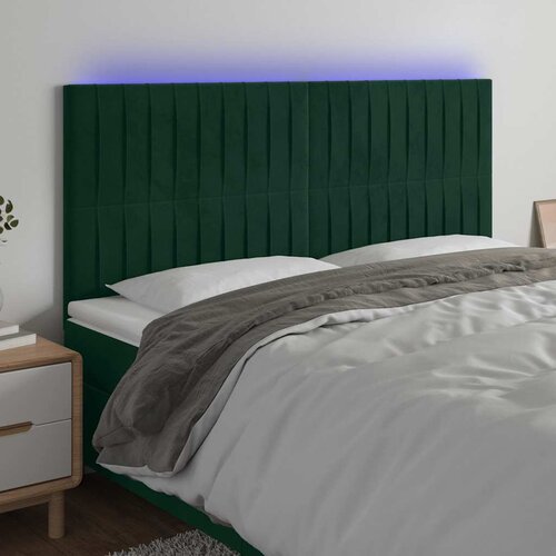  LED uzglavlje tamnozeleno 180x5x118/128 cm bar&scaron;unasto Cijene