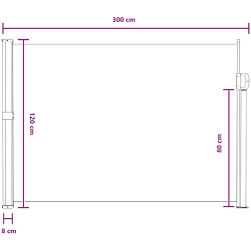  Retraktabilna bočna tende Siva 300 x 117 cm Poliester Slike