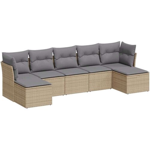 vidaXL 7-dijelni set vrtnih sofa od poliratana s jastucima bež Cene