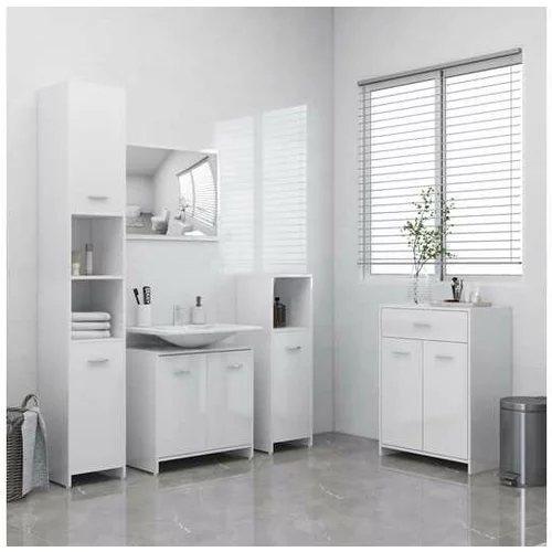  Komplet kopalniškega pohištva 4-delni visok sijaj bele barve