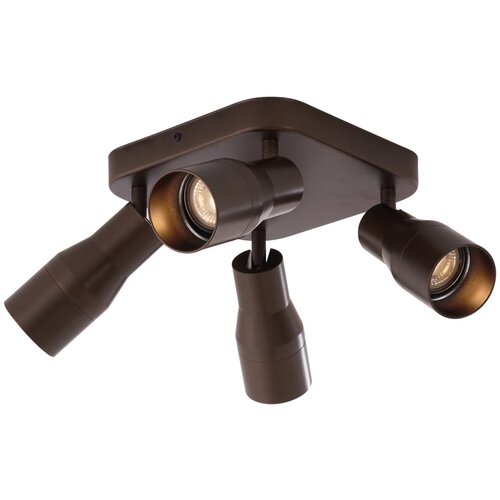 QAZQA Kvadratni stropni reflektor Stanley, temno bronasta barva, GU10, 50 mm, 4 luči Cene